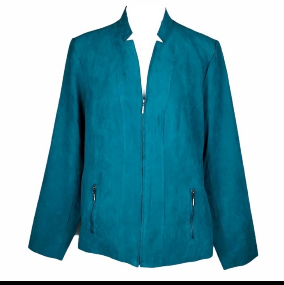 NWOT Teal Faux Suede Jacket